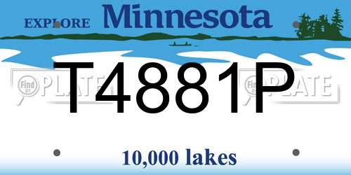 T4881P Minnesota License Plate