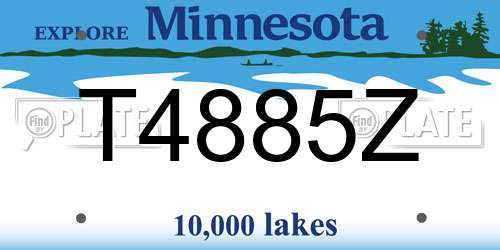 T4885Z Minnesota License Plate