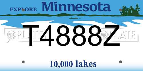 T4888Z Minnesota License Plate