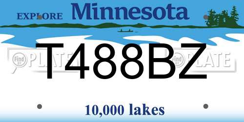 T488BZ Minnesota License Plate