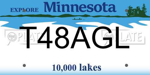 T48AGL Minnesota License Plate
