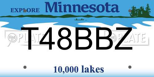 T48BBZ Minnesota License Plate