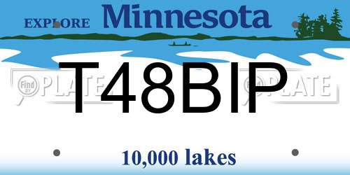 T48BIP Minnesota License Plate