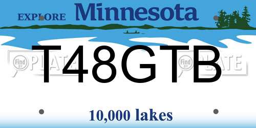 T48GTB Minnesota License Plate