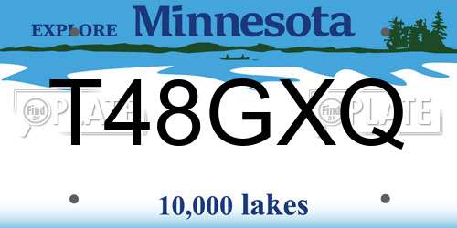 T48GXQ Minnesota License Plate