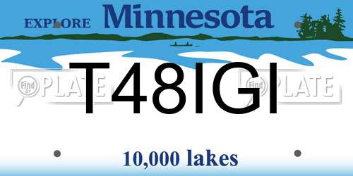 T48IGI Minnesota License Plate