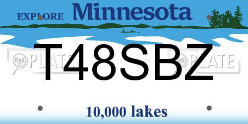 T48SBZ Minnesota License Plate
