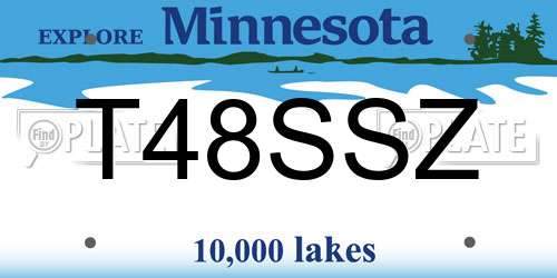 T48SSZ Minnesota License Plate