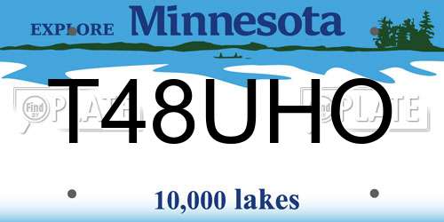 T48UHO Minnesota License Plate