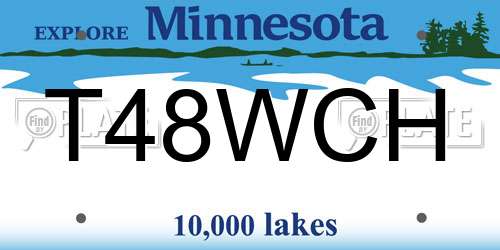 T48WCH Minnesota License Plate