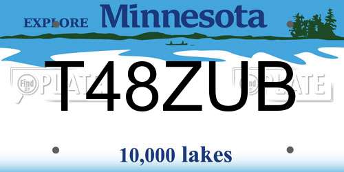 T48ZUB Minnesota License Plate