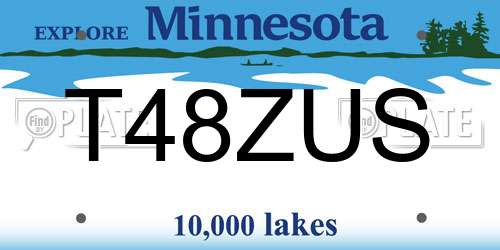 T48ZUS Minnesota License Plate