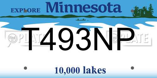 T493NP Minnesota License Plate
