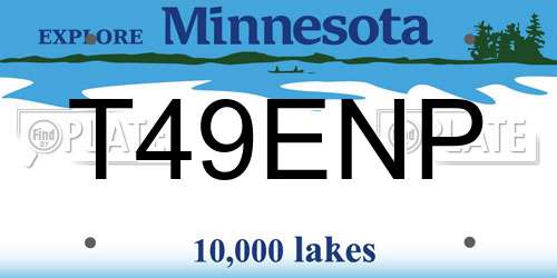 T49ENP Minnesota License Plate