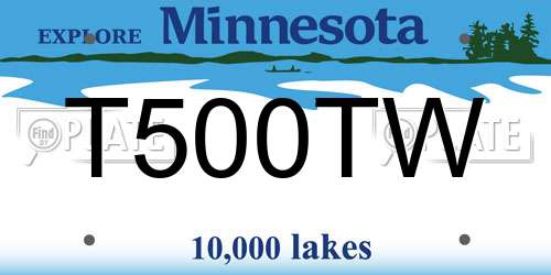 T500TW Minnesota License Plate