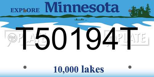 T50194T Minnesota License Plate