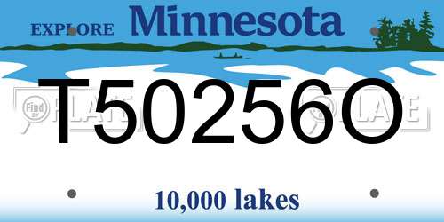 T50256O Minnesota License Plate