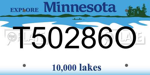 T50286O Minnesota License Plate