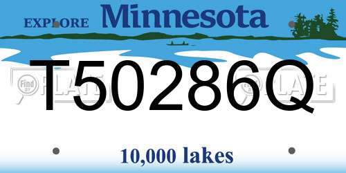 T50286Q Minnesota License Plate