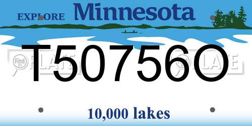 T50756O Minnesota License Plate