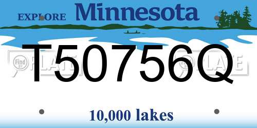 T50756Q Minnesota License Plate