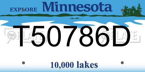 T50786D Minnesota License Plate