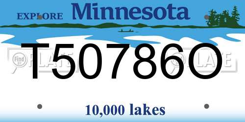 T50786O Minnesota License Plate