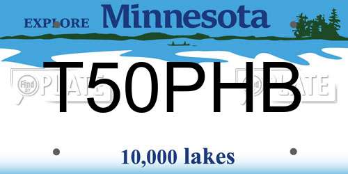 T50PHB Minnesota License Plate