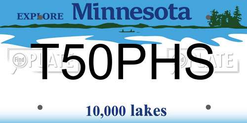T50PHS Minnesota License Plate
