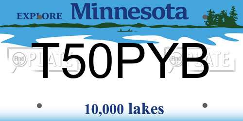 T50PYB Minnesota License Plate