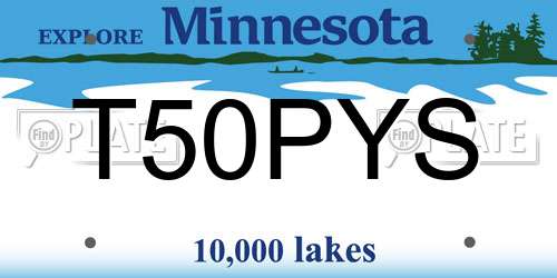 T50PYS Minnesota License Plate
