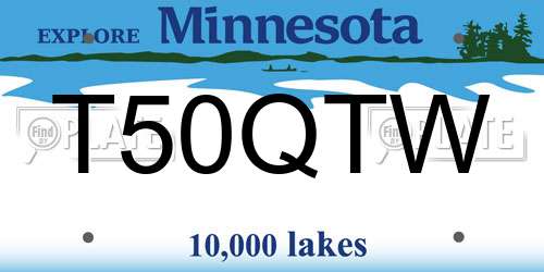 T50QTW Minnesota License Plate