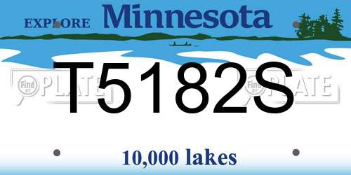 T5182S Minnesota License Plate
