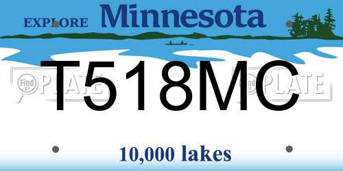 T518MC Minnesota License Plate