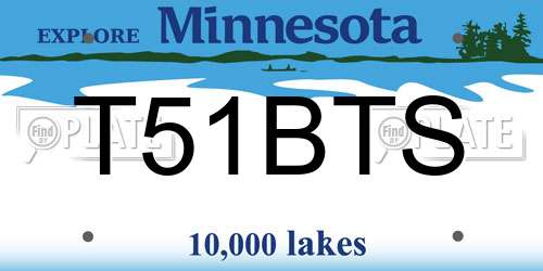 T51BTS Minnesota License Plate