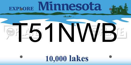 T51NWB Minnesota License Plate