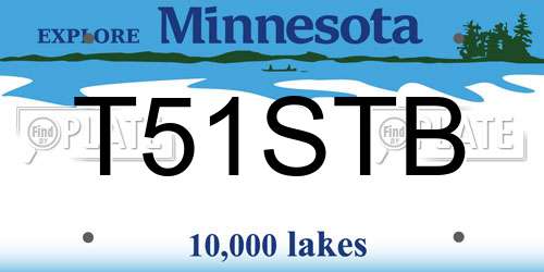 T51STB Minnesota License Plate