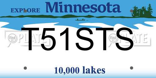 T51STS Minnesota License Plate