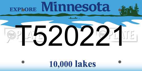T520221 Minnesota License Plate