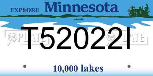 T52022I Minnesota License Plate