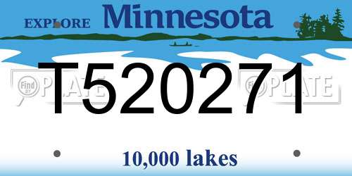 T520271 Minnesota License Plate