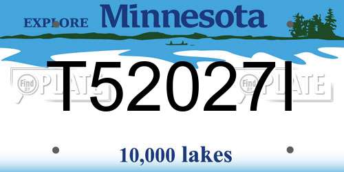 T52027I Minnesota License Plate
