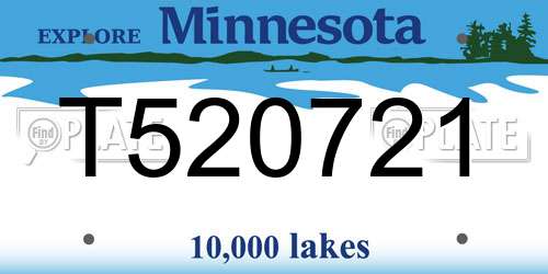 T520721 Minnesota License Plate