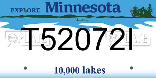 T52072I Minnesota License Plate