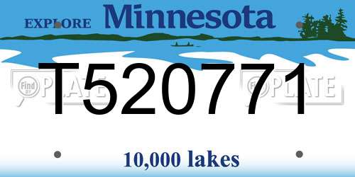 T520771 Minnesota License Plate
