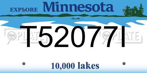 T52077I Minnesota License Plate