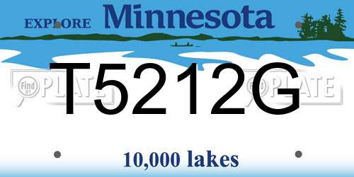 T5212G Minnesota License Plate