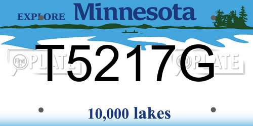 T5217G Minnesota License Plate