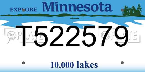 T522579 Minnesota License Plate