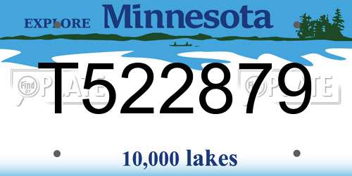 T522879 Minnesota License Plate